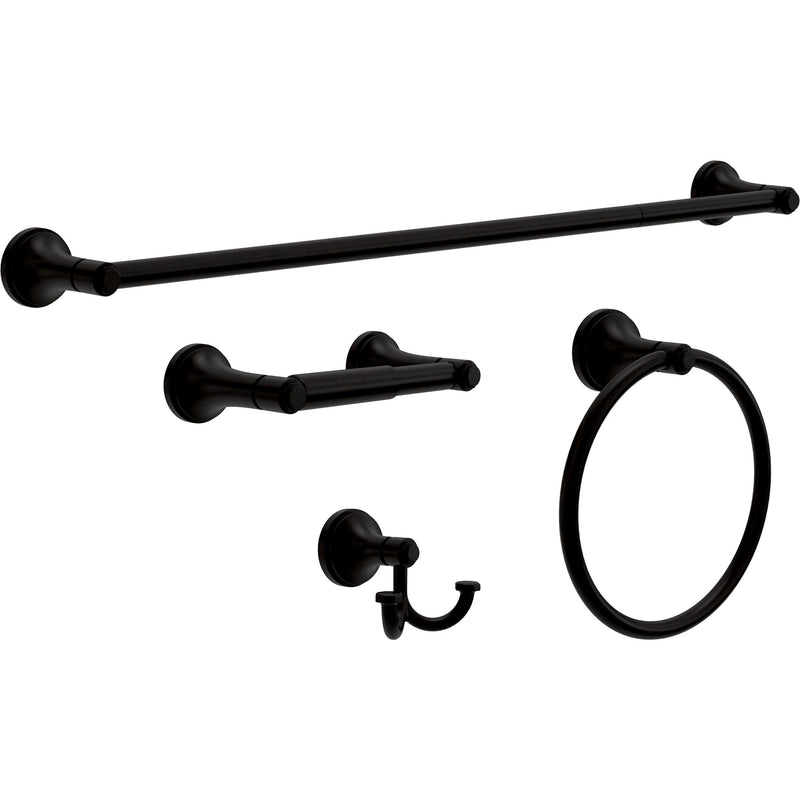 Franklin Brass Woodruff (1-Pack) 18'' Towel Rack w/ 6" Extender for Bathroom Matte Black Towel Bar for Bathroom Wall Mounted Towel Holder Rod WDRF26-MB