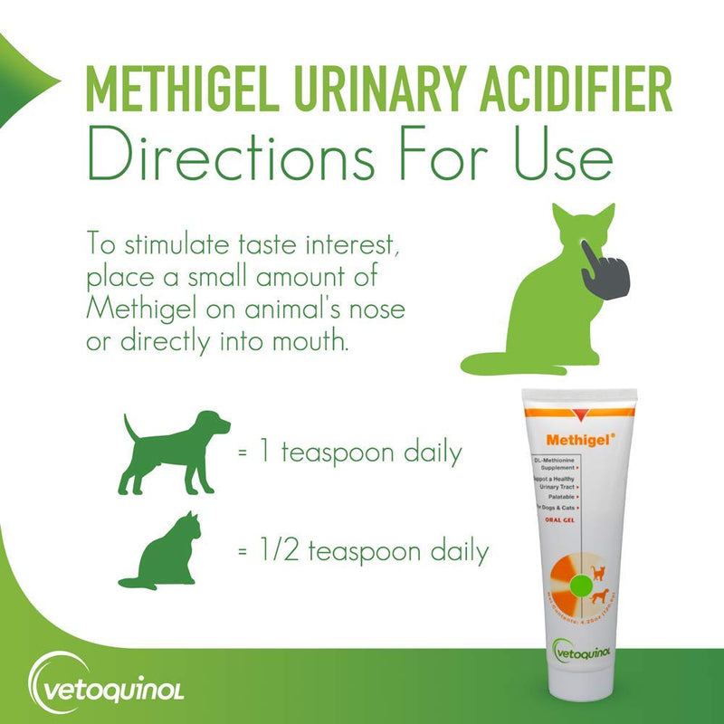 Vetoquinol Methigel Urinary Acidifier to Promote Urinary and Bladder Health for Dogs & Cats 4.25 Ounce (Pack of 2) - PawsPlanet Australia