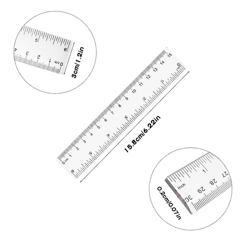 4 Pack 6-Inch Straight Rulers,Clear Plastic Ruler, Suitable for Student School and Office Drawing Measuring Tools, Study Ruler, Standard Ruler, Centimeter and inch Ruler, Small Rulers 6 Inch