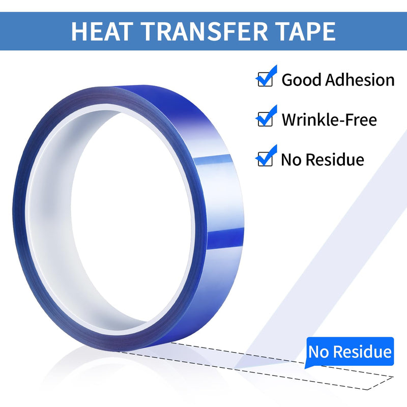 TsMADDTs Heat Tape for Sublimation, 10&20MM x 33M(108FT) Adhesive Heat Resistant Transfer Tape, Heat Vinyl Press Tape, No Residue