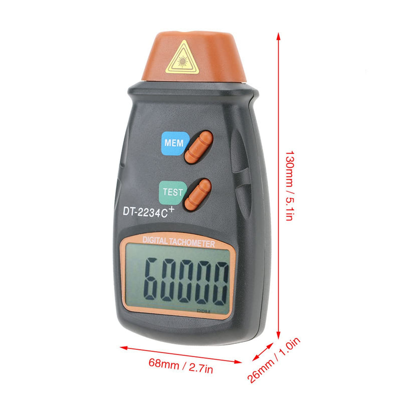 Digital Tachometer, Handheld Non LCD Photo Sensor Tachometer Mini RPM Tester Meter Gauge for Small Engines