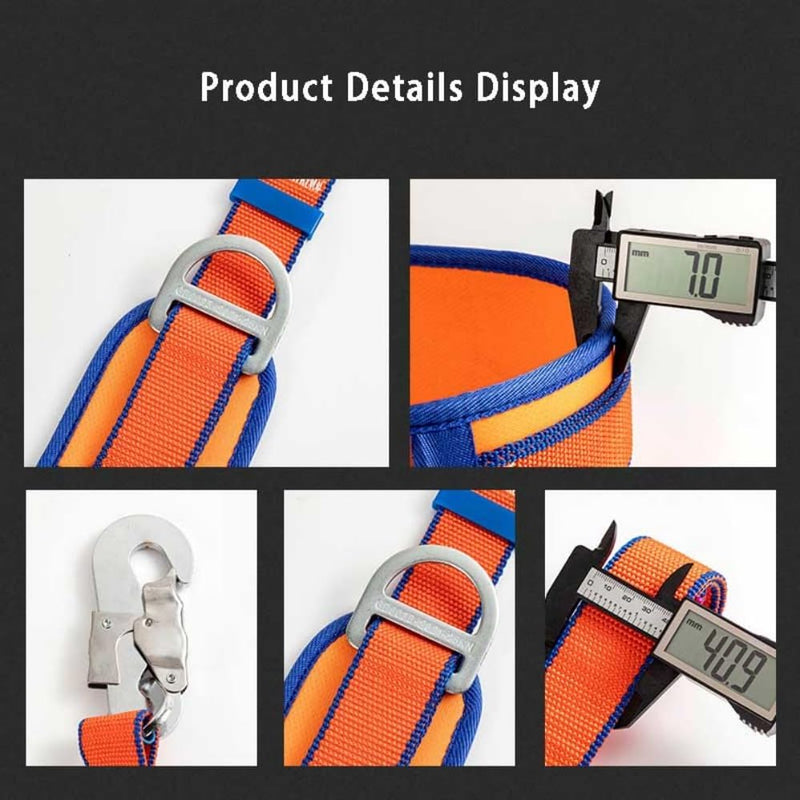 Trsmima Safety Belt with Adjustable Lanyard and Updated Waist Pad - Tree Climbing Belt Harness - Safety Lanyard Fall Protection- Fall Arrest Kite Climbing Lanyard,Ladder Safety Harness