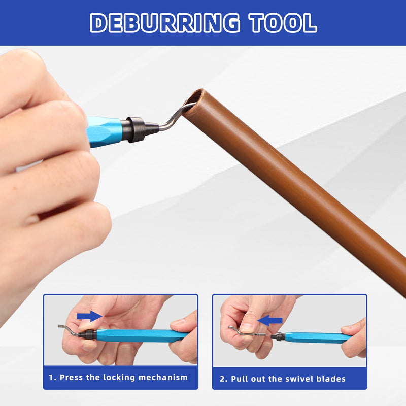 DOMINOX Pipe Cutter Tool Kit 3/16-2 Inch (5-50mm) Outer Diameter, Tubing Cutter with Deburring Tool for for Copper, Brass, Aluminum and Stainless Steel, Tube Cutter Set