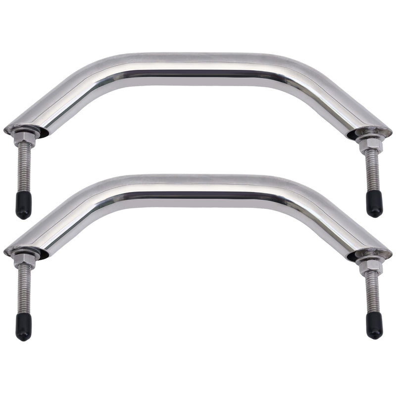 2 Pcs Boat Grab Handles, Boat Marine Grab Handle Hand Rail with Flange & Stud, Stainless Steel Boat Handrail, Marine Grab Handle for Yacht, Camper, Trailer, Motor Home, Boat