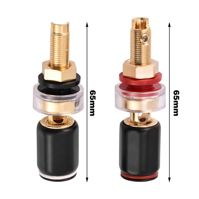 4mm Banana Plug,2 Pcs HiFi Banana Plugs, Welding Copper Terminal for 4mm Banana Socket,Black&Red Banana Jack Binding Post Replacement