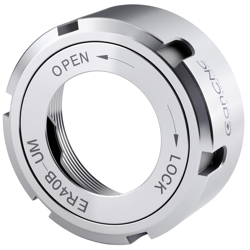 CanCNC ER40 Ball Bearing Collet Chuck Nut, Slotted | M50 x 1.5-6H Thread, G2.5 Balanced at 18000 RPM, Built-In Bearing for Smoother Tightening, 0537-4000