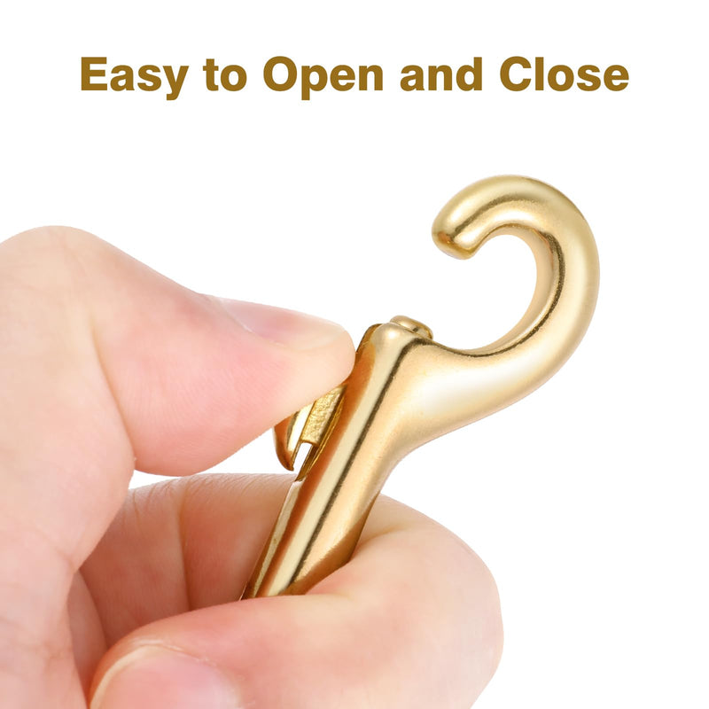 ibasenice Brass Double Ended Bolt Snap Hook: Double Sided Clips Heavy Duty Trigger Snap for Dogs Leashes,Handmade Bag,Keychains,Diving,2pcs 2Pcs
