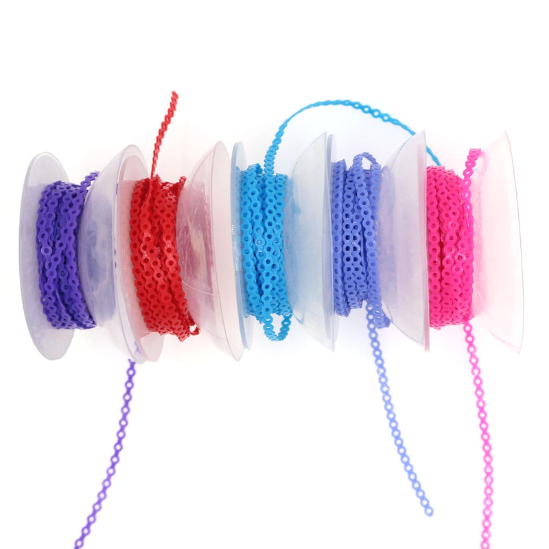 1 Roll/15Ft Orthodontic Dental Elastic Power Chains Dental Elastic Ultra Power Rubber Chain Long Short Closed (Violet, Short) Violet