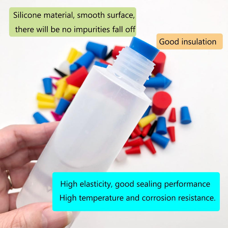 80PCS 7 Sizes Silicone Plug Set, Silicone Rubber Tapered Plugs 1/16" to 1/2" High Temperature Resistant Hole Plugs for Industrial Powder Coating Plugs Spraying (80PCS) 80