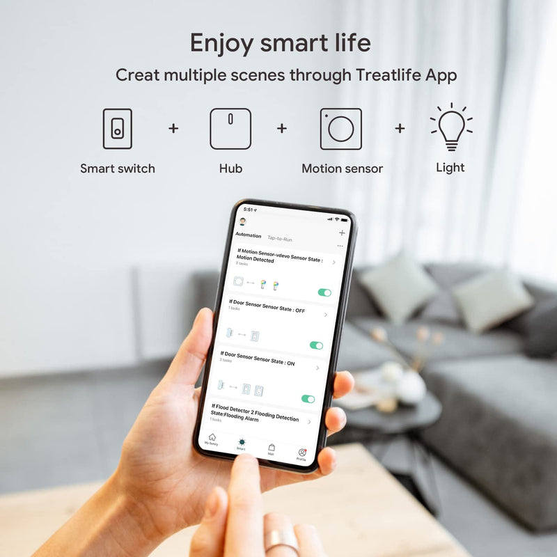 TREATLIFE Zigbee Hub Gateway, 2.4 GHz WiFi Smart Home Hub, Compatible with Alexa & Google Home, Only for TREATLIFE Zigbee Water Leak Detector, Motion Sensor and Smart Door Sensor, 1 Pack Zigbee Smart Hub