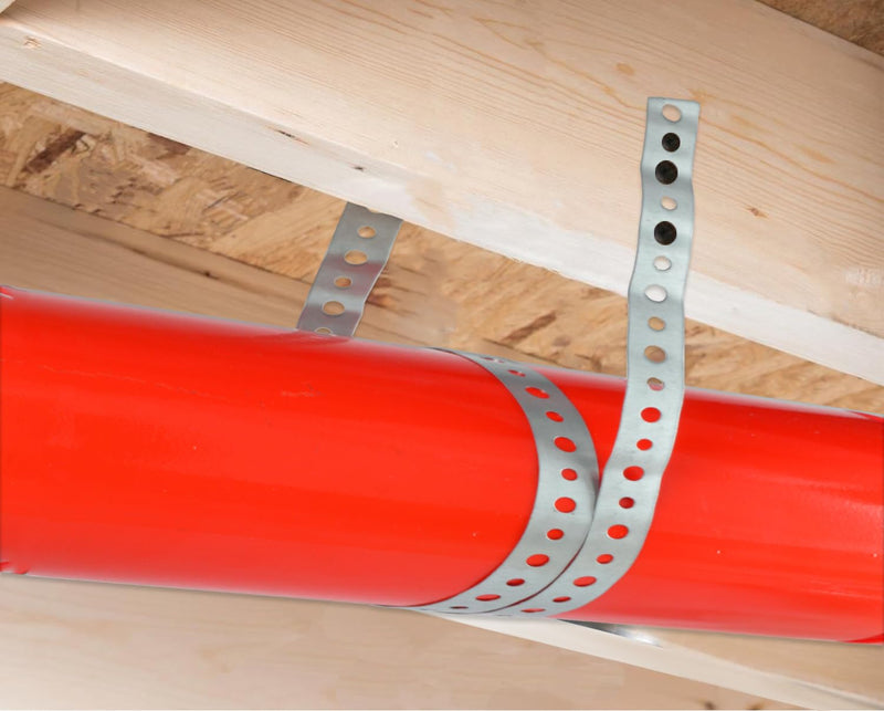 HYDRO MASTER Galvanized Metal Pipe Strap, 3/4 Inch x 10 Feet, 24 Gauge, for Pipe Support, Hanging and Flexible Trimming with Holes