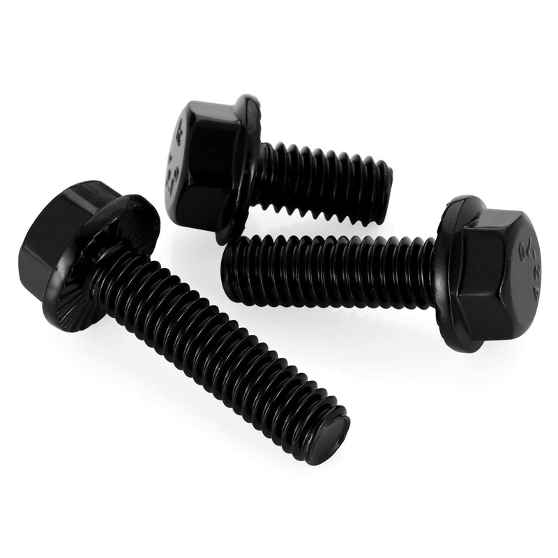 5/16-18 x 2" Flanged Hex Head Bolts Flange Hexagon Screws, Stainless Steel 304 Black Finish, Fully Threaded, 10 PCS 5/16-18 x 2"