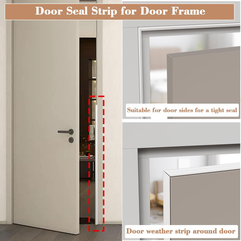 9.8 Ft Window Weather Stripping Door Seal Strip,SelfAdhesive Foam Weather Strip for Window Insulation,Soundproofing Weatherstripping for Door Frame Gap Filler,Wedge Window Sealer Tape for Winter,White 9.8 FT White