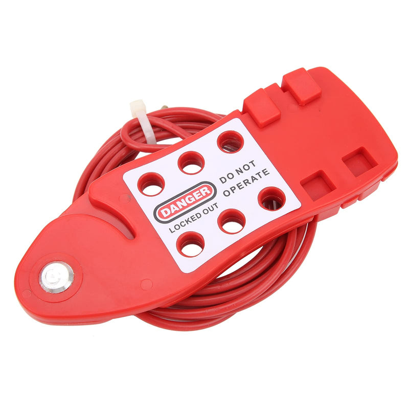 Cable Lockout Hasp, Fish Shaped Cable Lockout Hasp, Red Safety Padlock for Improving Maintenance Efficiency