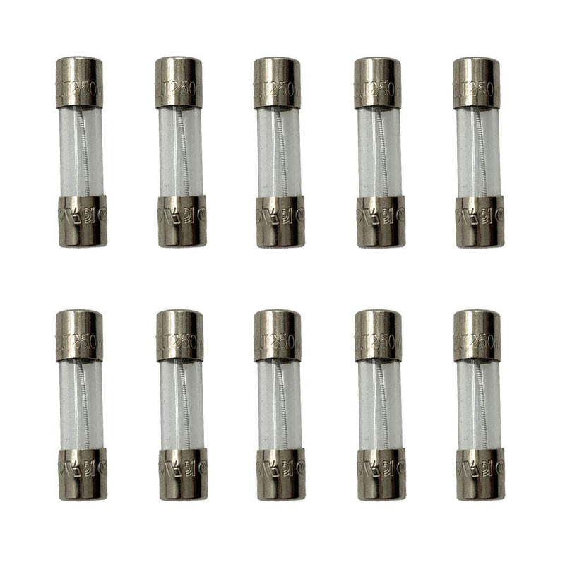 Glass T250mAL250V 5x20mm Slow-Blow for Speakers Fuse 250mA 10PCS 0.25AMP (T250mA) T250mA