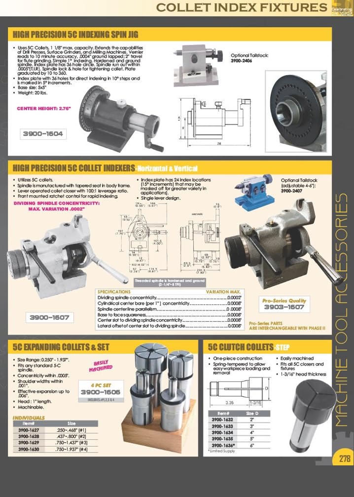 HHIP 3900-1137 5C Round Collet, 5/8" 5/8" Single