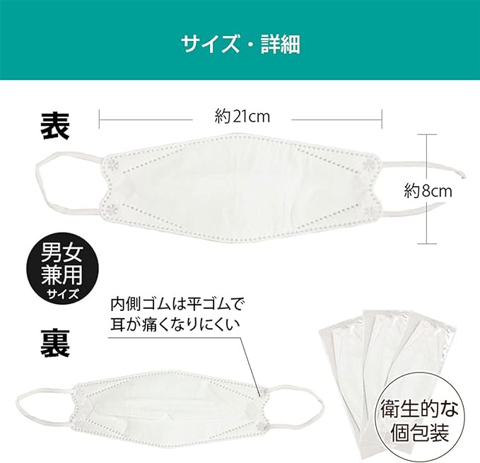 [Ishokudogen.com] iSDG KUCHIRAKU MASK, White, 30 Pieces, Diamond-Shaped, Beak Shape, Makeup Resistant - NewNest Australia