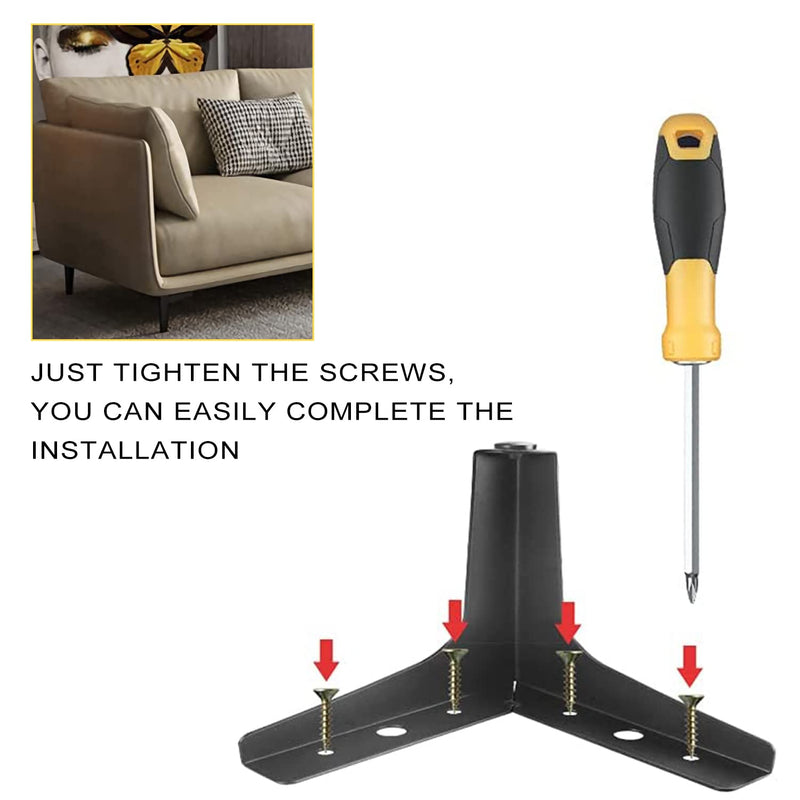 Furniture Legs Metal Feet: Cabinet Legs 4 Inch Triangle Feet Replacement Dresser Legs Set of 4 4'' / 10cm(4PCS) Black