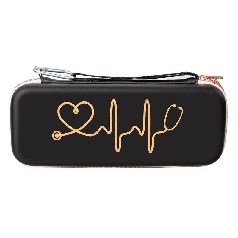 Stethoscope Case for Littmann Classic III Cardiology IV – Hard EVA Case Fits MDF Acoustica Omron Sprague with Mesh Pocket for Nurse Tools Semi-Waterproof (Black) | Universal flat interior with zero molded grooves. Fits your stethoscope, penlight & trau...