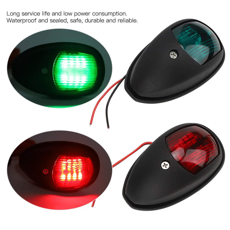 LED Navigation Lights Boat Marine Navigation Lights Red Green LED Navigation Lights Portable Shipping Marine Sailing Signal Lamp 10‑30V(Black)