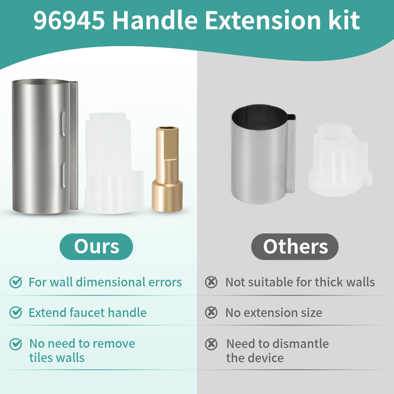 96945BN Shower Extension Kit Replacement for Moen Posi-Temp Valve, Shower Valve Extension Kit for Single Handle Tub & Shower Faucets (Brushed Nickel) Brushed Nickel