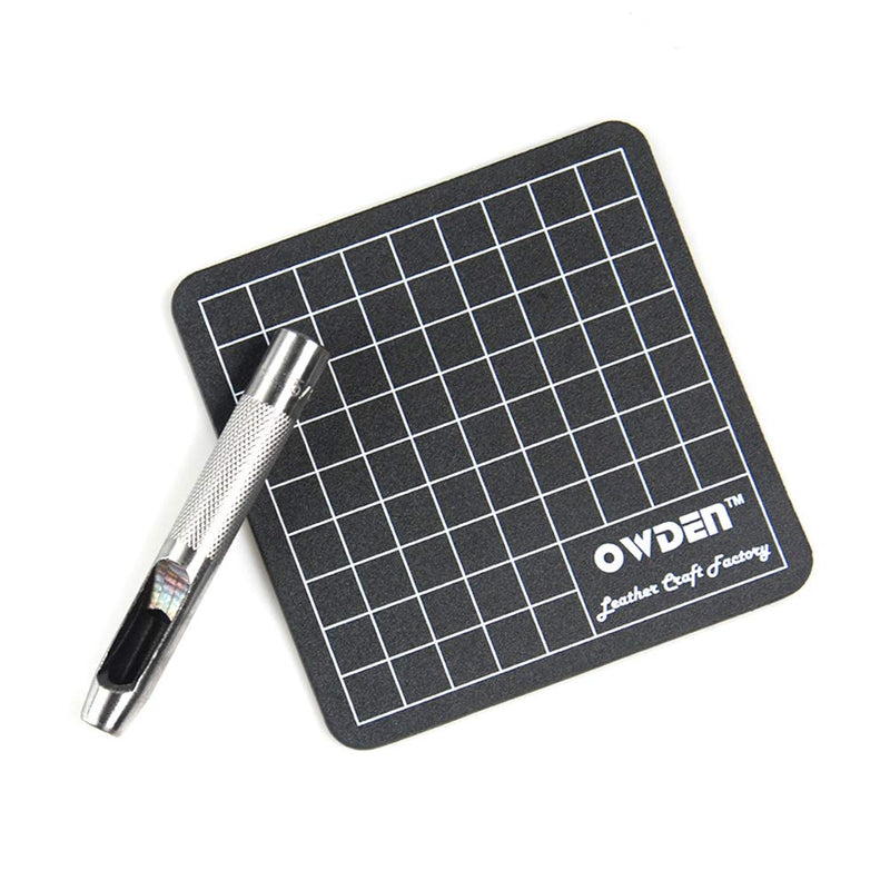 OWDEN 6 Pieces Hollow Hole Punch Set (1/8" - 5/16"),Leather Punch Tools, with A Free Cutting MAT 1