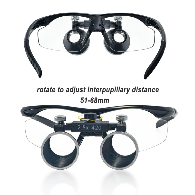 Dental Loupe 3.5X, Optical Magnifying Glasses for Dentistry, Magnifier for All Purpose(Black) Black 3.5