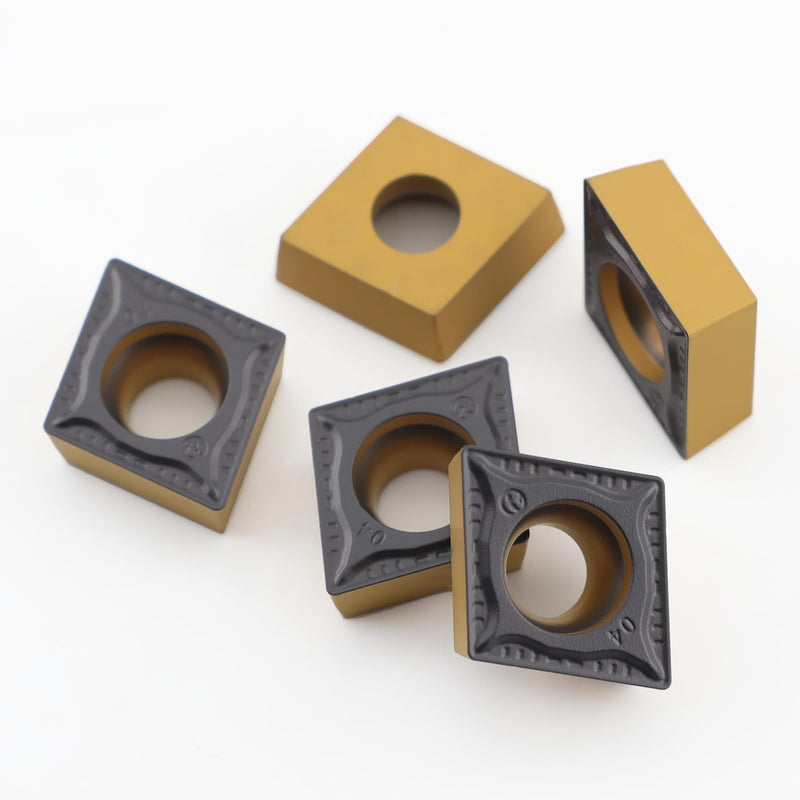 CCMT32.51 Ccmt09T304-GM Carbide Turning Inserts, 3/8" IC CVD Coated for Steel Finishing and Boring Turning, 10 Pcs CCMT32.51