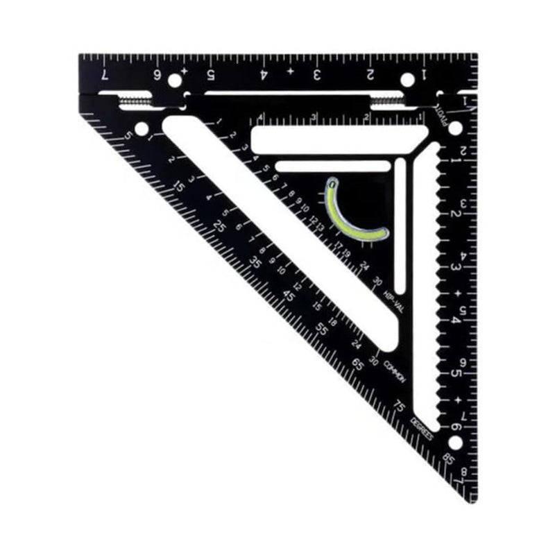 8.3 Inch Rafter Square, Innovative Triangle Carpenter Square with Level and Jig Block, Triangular Ruler Protractor, Precision Layout Tool Carpenter Layout Measuring Ruler for