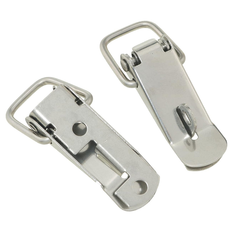 4PCS Stainless Steel Spring Latch Buckle Clips Small Size 106 Duckbill Luggage Metal Fasteners Mini Locking Fasteners for Suitcases Toolboxes Drawers Chests Cabinets