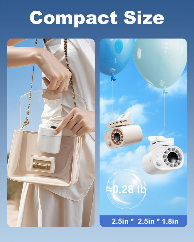 Portable Clip On Fan for Umbrella,Ultra Light 0.28 Lb,100 Wind Speed Stepless Adjustment,Personal Rechargeable Clip On Fan for Umbrella Beach Outdoor Travel Essential(White)