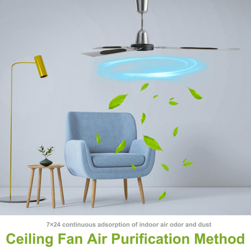 20Pack Ceiling Fan Filters for Blades, Activated Charcoal Air Purifier Pads 20
