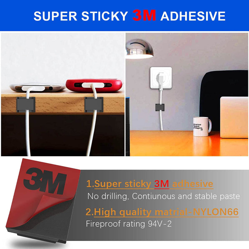 Strip Light Mounting Clips, ProPOW Self-Adhesive Mounting Bracket 3M Clip, Strip Light Clips,Cable Holder Wire Organizer Cord Hook Accessories(Black 100pcs) Black 100 PCS