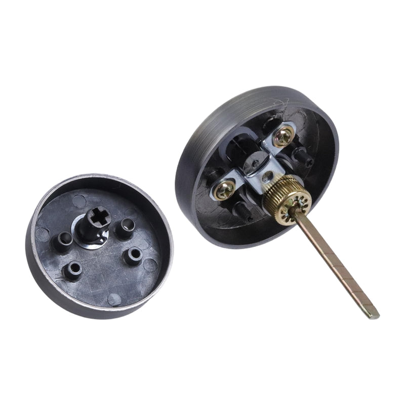 Round Recessed Door Lock, 304 Stainless Steel Flush Mount Privacy Sliding Door Latch with Strike Plate and Keys, Brushed Bronze Finish for Pocket, Bifold, and Cabinet Doors