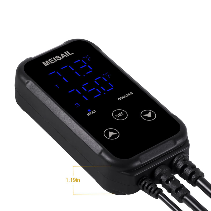 Digital Temperature Controller 2-Stage Outlet Thermostat Heating and Cooling Mode Carboy Homebrew Fermenter Greenhouse Terrarium 110V 10A (S10B-B)
