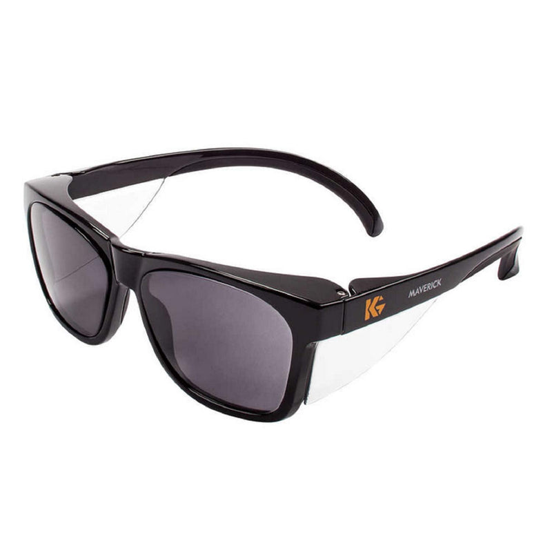 Kleenguard Maverick Safety Glasses with Intergrated Side Shields (3 Pair) (49311 Smoke Anti-Fog Lens with Black Frame)