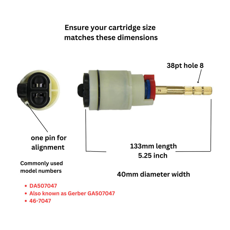 Replacement Danze - Gerber Fits DA507047 Pressure Balance Washerless Cartridge and Balancing Spool 5-1/4 Inch