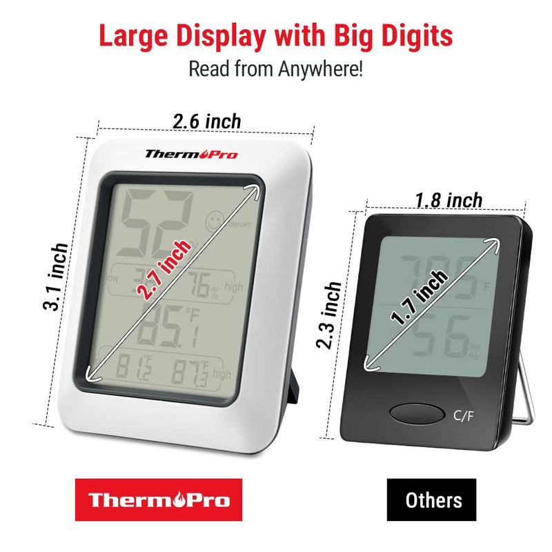ThermoPro TP50 Digital Hygrometer Indoor Thermometer Room Thermometer and Humidity Gauge with Temperature Monitor 1 Classic