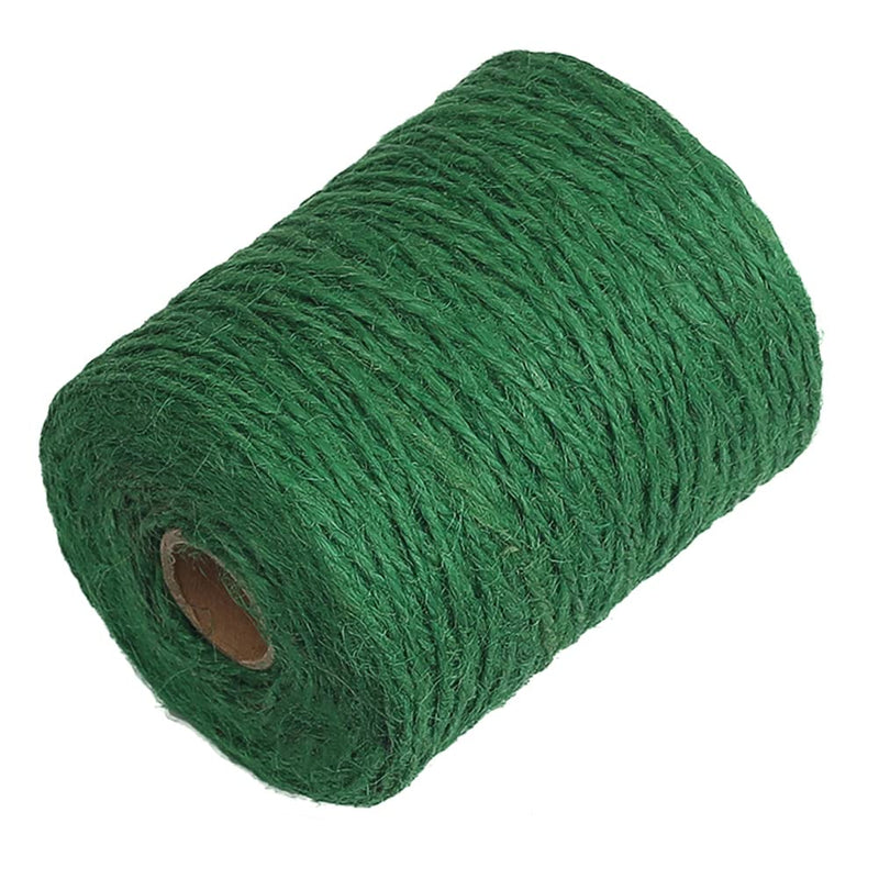 Vivifying Garden Twine, 656 Feet 2mm Green Plant Ties, Strong Jute Twine String for Climbing Plants, Tomatoes, Floristry, Crafts 656Feet