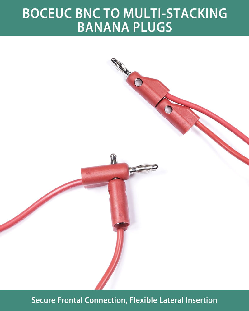 BNC Test Leads, BNC to Multi-Stacking Banana Plugs, Test Lead Breakout Cable for Multimeter, 5A Current Rating, 1 Pack Male Plug