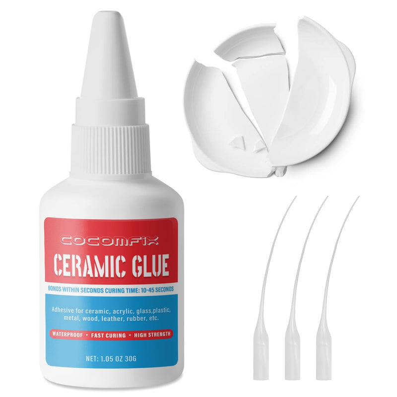 Ultimate Ceramic Glue, Proper for Ceramic & Porcelain Repair, 30g – Waterproof, High Temperature Resistant and Food Grade Material. 1pack