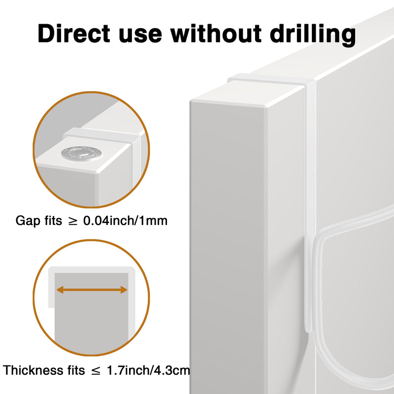 niffgaff Over Door Hook 4-Pack - Heavy Duty Door Hook with Support Pads, No Drilling Required, Anti-Rust Over The Door Hanger, 6.5 Inches Tall, Fits Doors Up to 1.7 Inches Thick, White