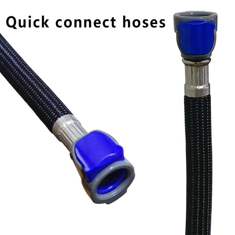 Quick Connect Faucet Water Supply Lines, 12 Inch Long, Widespread Bathroom Faucet Replacement Fast Lock Pipe Hoses, V-Shape, 1 Piece 11.8-Inches