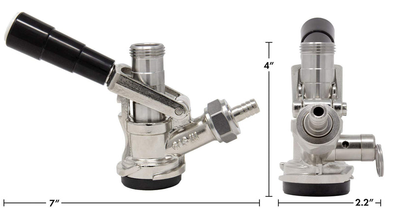 Kegco KC KT85D-L Keg Coupler D System, Black