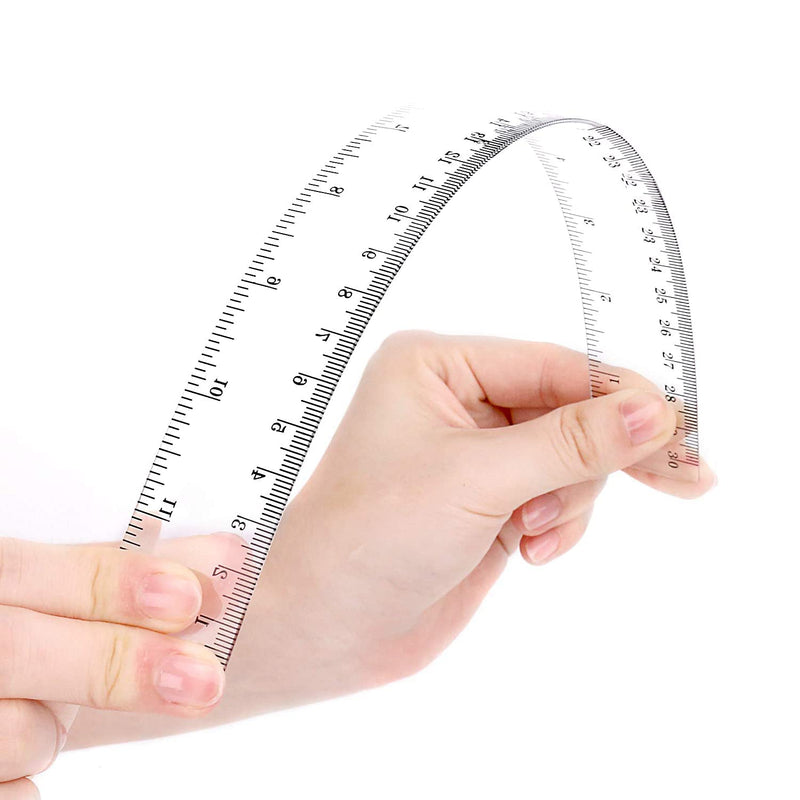 4 Pack 6-Inch Straight Rulers,Clear Plastic Ruler, Suitable for Student School and Office Drawing Measuring Tools, Study Ruler, Standard Ruler, Centimeter and inch Ruler, Small Rulers 6 Inch