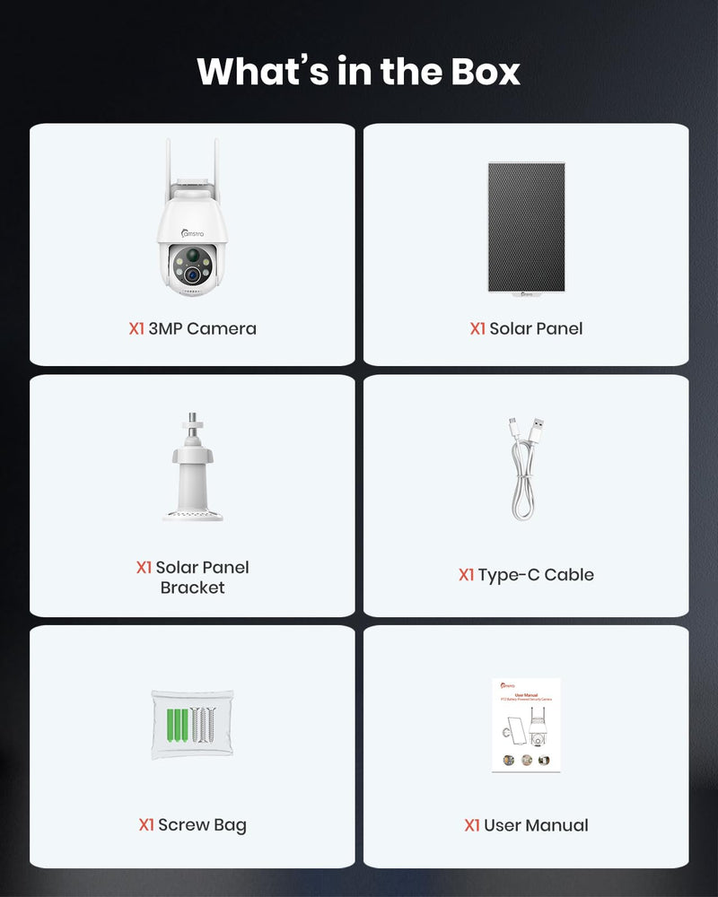 2K Solar Security Camera Wireless Outdoor,2.4G WiFi & 360˚ PTZ Battery-Powered Camera,PIR Sensor,Color Night Vision,AI Motion Detection,2-Way Audio,Alexa/Google Assistant,SD Card/Cloud Storage 2K 1pack