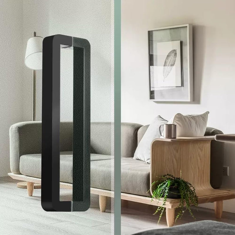 Shower Door Handle 200mm (8 inch) Hole to Hole, Push Pull Door Handle Stainless Steel, Sliding Barn Door Handle for Bathroom Glass Doors, Black, Heavy Duty Swing Door Handle 8 Inch