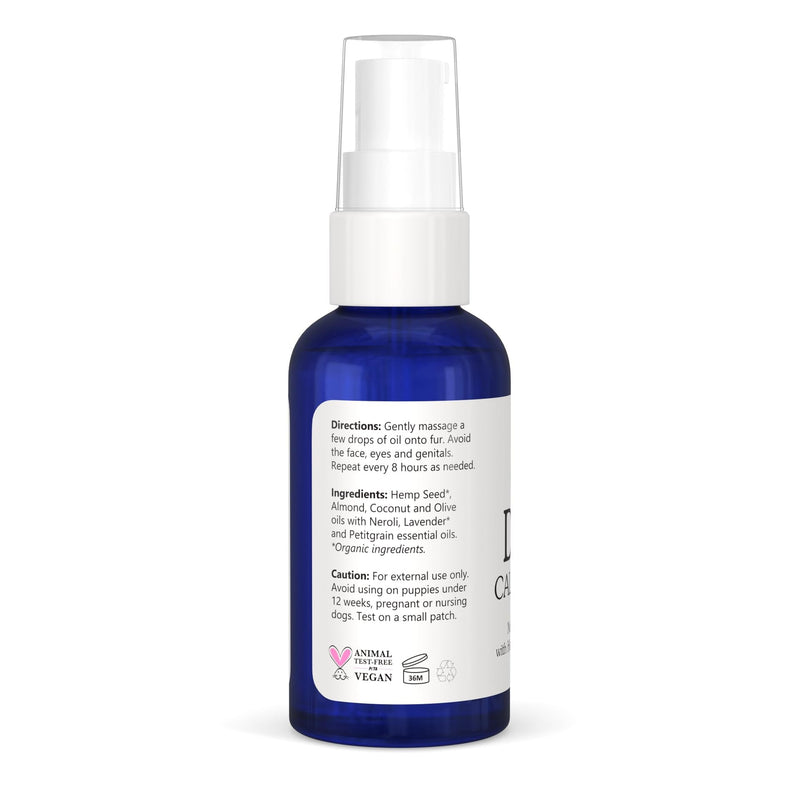 Natural CALM & HAPPY Oil for Dogs - Pet Safe Essential Oils with Lavender, Petitgrain and Neroli - Calming and Soothing for Stress, Anxiety, Hyperactivity | Natural Pet Product Made in USA