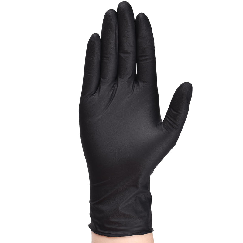 TitanFlex Heavy-Duty Black Disposable Nitrile Gloves, Box of 100, 6-mil, Fully Textured, Powder-Free, Latex-Free, Non-Sterile Large 100 Count (Box of 100)