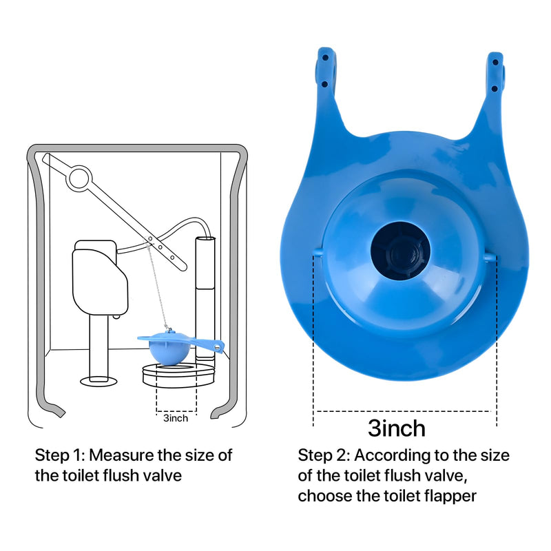 Toilet Flapper 3 Inch Compatible with Gerber 99-788, 2 Pack Blue Rubber Toilet Flush Valve Replacement Kit Fits Most Toilets High Performance Water Saving, Easy to Install Blue 2PCS